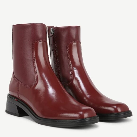 Franco Sarto Gracelyn Ankle Boot In Berry Leather - Picture 1 of 8